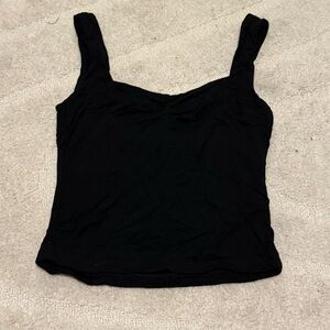 Black ruched tank top